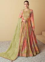 Muslin Multi Color Party Wear Printed Readymade Anarkali Suit